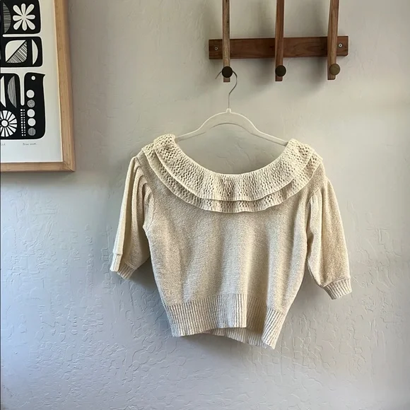 Rouje Paris Cream Top Sz 36 - Picture 1 of 6